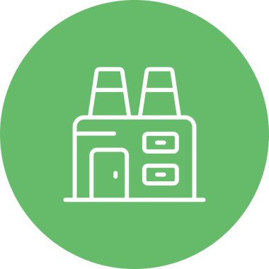 Fabrika Simgesi, Web Tasarımı Düğmesi, Vektör İllüstrasyonu