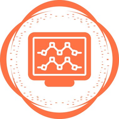 Masaüstü bilgisayar simgesi, vektör illüstrasyonu basit tasarım