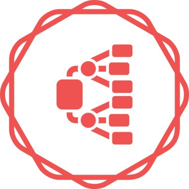 Beyaz Arkaplanda Ağ Diyagramı Vektör Simgesi İzole Edildi 