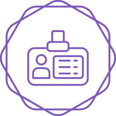 kimlik kartı simgesinin vektör illüstrasyonu