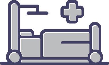 Hastane yatak ikonunun web illüstrasyonu