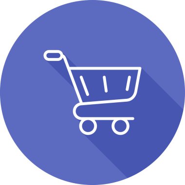 Alışveriş arabası simgesi, vektör illüstrasyonu 