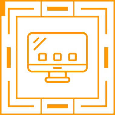 Masaüstü bilgisayar simgesi, vektör illüstrasyonu basit tasarım