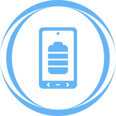 Telefon ekranının pil simgesi, vektör illüstrasyonu basit tasarım