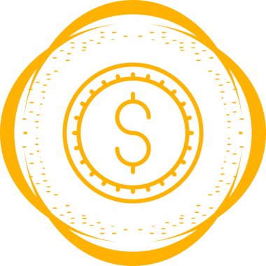 Dolar işareti simgesi, vektör illüstrasyonu basit tasarım