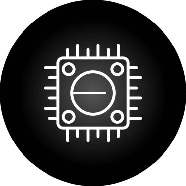 Bilgisayar Cpu simgesinin vektör illüstrasyonu