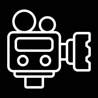 Film kamerası simgesinin vektör illüstrasyonu 