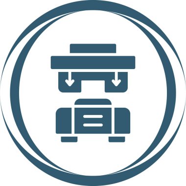 Web tasarımı, bilgi grafikleri ve daha fazlası için Creative Press Machine simgesi çizimi