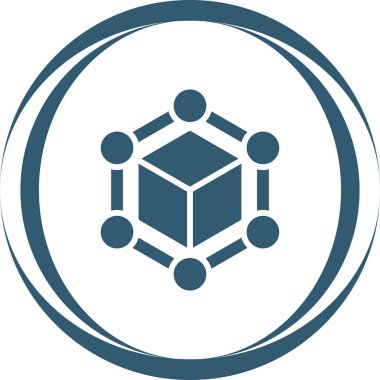 Blockchain web simgesi, basit vektör illüstrasyonu