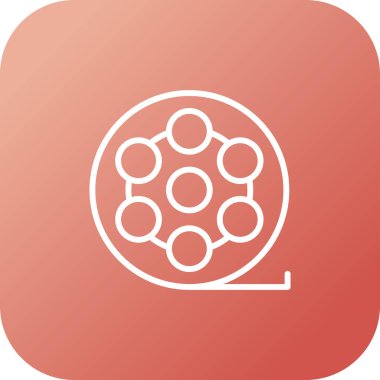 Film makarası web simgesi, basit vektör illüstrasyonu