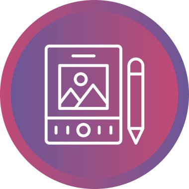 Kalem Tableti simgesi, vektör illüstrasyonu basit tasarım