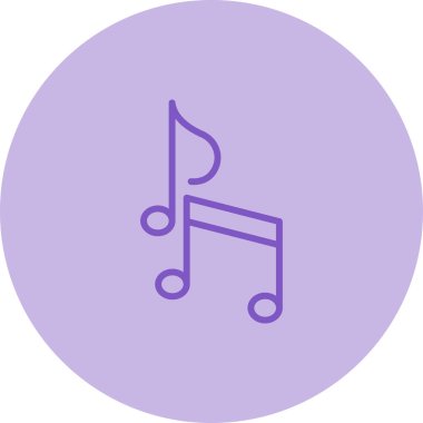 müzik notaları simgesi, web basit illüstrasyonu
