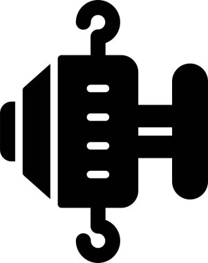 Elle zincir çekme, çelik zincir bloğu taşıyıcı ikonu. Taşıma ekipmanları arasında makara, kanca, kaldıraç, tramvay, fabrika mekaniği, inşaat alanı, garaj, atölye, depo, rıhtım