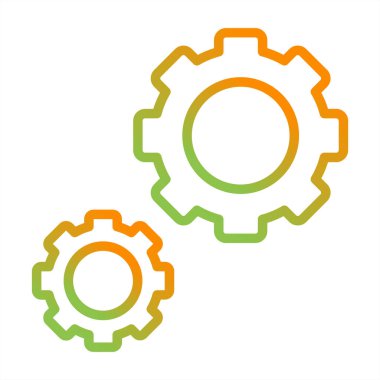 Gears web simgesi, basit vektör illüstrasyonu