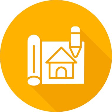 Ev Tasarımı simgesi, vektör illüstrasyonu