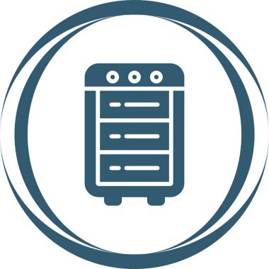 sunucu rafı simgesi, vektör illüstrasyonu 