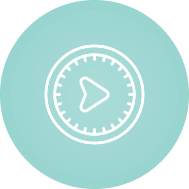 Doğu yönü web illüstrasyonlu pusula simgesi