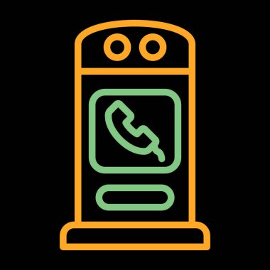 Telefon Booth simgesi, vektör illüstrasyonu  