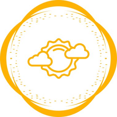 Güneşli hava ikonu, vektör illüstrasyonu basit tasarım