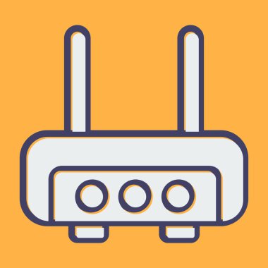 router vektör simgesi, tasarım taslağı 