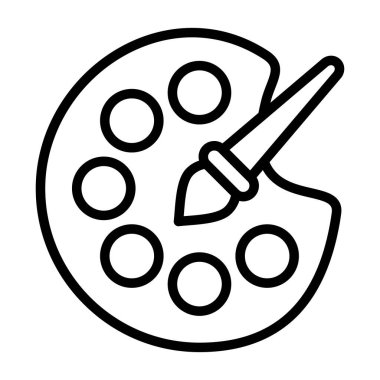 Sanatçı Paleti ve boya fırçası vektör çizimi