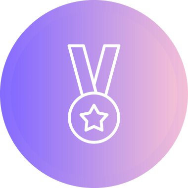 Madalya web simgesi, basit vektör illüstrasyonu