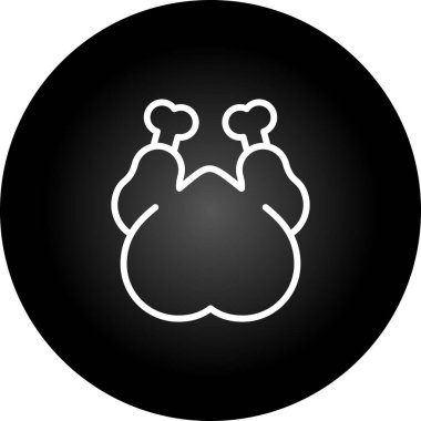 Tavuk simgesinin vektör illüstrasyonu 