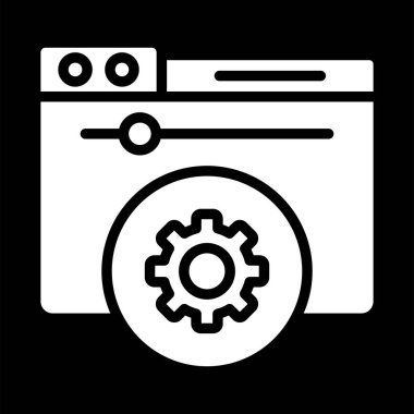 Sunucu Kontrol Paneli ikon vektör illüstrasyonu 