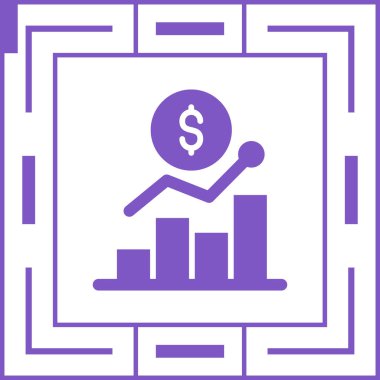 iş grafiği simgesi, basit vektör illüstrasyonu 