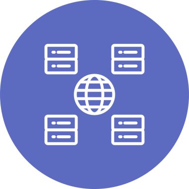 İçerik Taşıma Ağı Vektör Simgesi Beyaz Arkaplanda izole edildi 