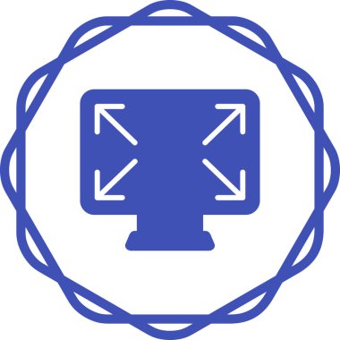 Tam ekran. Web simgesi basit illüstrasyon