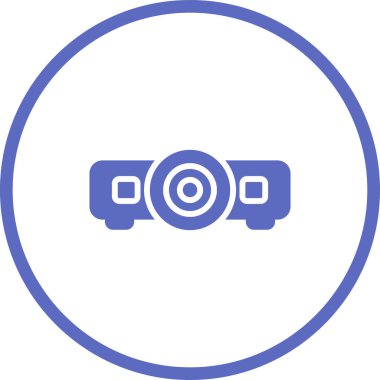 Web sitesi, Mobil, Sunum ve Logo Tasarımı için Projektör Simgesi. Vektör İllüstrasyonu
