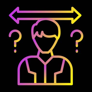 Belirsizlik konsepti simgesi, vektör illüstrasyonu basit tasarım