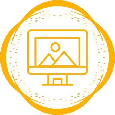 Bilgisayar ekranında illüstrasyon, vektör basit tasarım