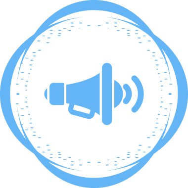  Bullhorn hoparlörü ağ ikonu vektör illüstrasyonu 