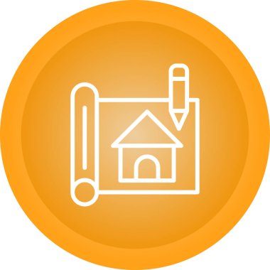 Ev Tasarımı simgesi, vektör illüstrasyonu