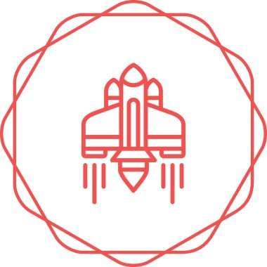 Uzay gemisi web simgesi vektör illüstrasyonu