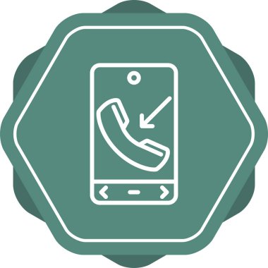 Gelen aramalı cep telefonu. Web simgesi basit illüstrasyon