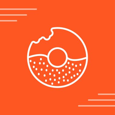 Çörek Taslak Simgesi. Donut Sanat Logosu. Vektör İllüstrasyonu. Beyaz Arka plan 'da izole edilmiş. Düzenlenebilir Vuruş 