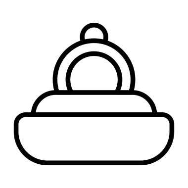 Nişan yüzüğü web simgesi vektör illüstrasyonu