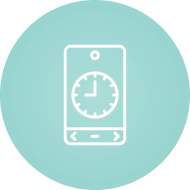 Akıllı telefon simgesi, vektör illüstrasyonu zamanı