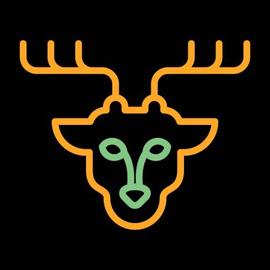 Geyik simge vektör çizim 