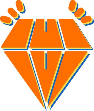 Elmas ikonu. Elmas tabela düz stil. Gemstone ikonu. Elmas logo tasarımı. Vektör çizimi. EPS 10