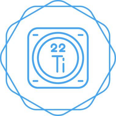 Periyodik tablonun Titanyum kimyasal elementinin web illüstrasyonu