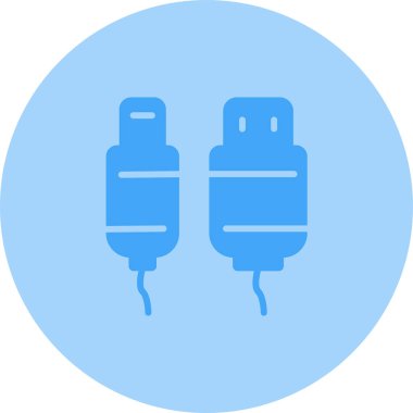 Usb Kablo ağ simgesi vektör illüstrasyonu 