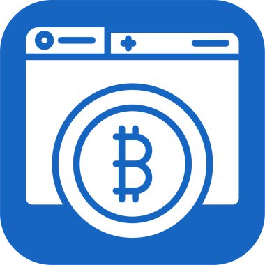 bitcoin. Web simgesi basit illüstrasyon