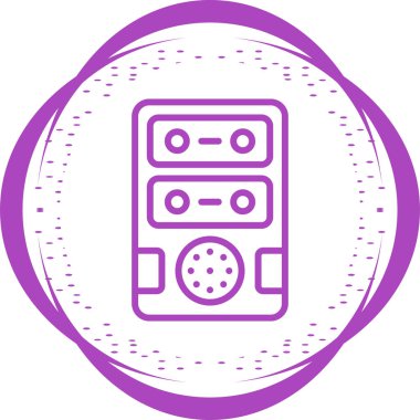 Masaüstü bilgisayar simgesi, vektör illüstrasyonu basit tasarım