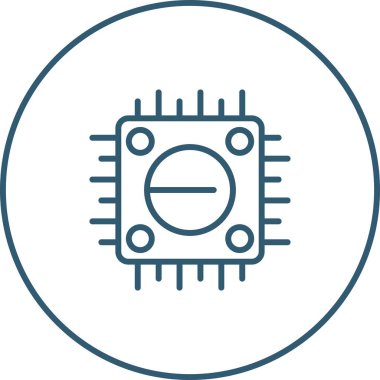 Bilgisayar Cpu simgesinin vektör illüstrasyonu