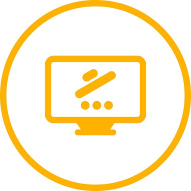 Masaüstü bilgisayar simgesi, vektör illüstrasyonu basit tasarım