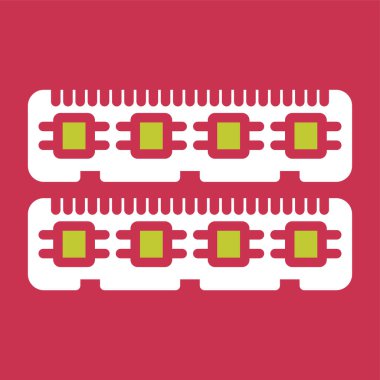 Ram Bellek simgesi, vektör illüstrasyonu basit tasarım